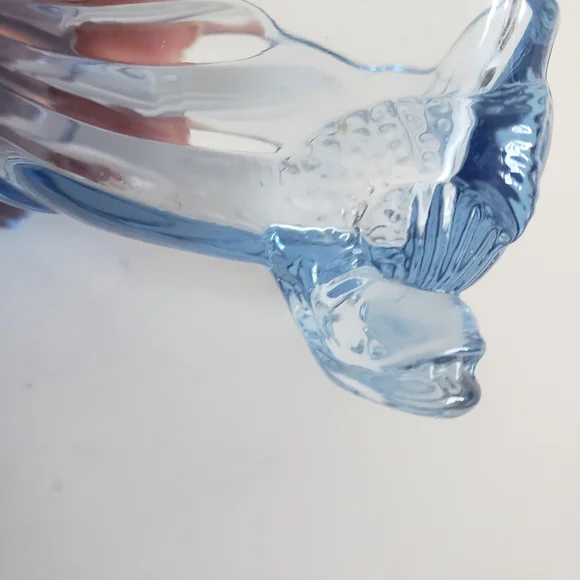 #Cambridge Caprice Moonlight Blue Glass Koi Fish Footed Cigarette Box - Picture 13 of 14